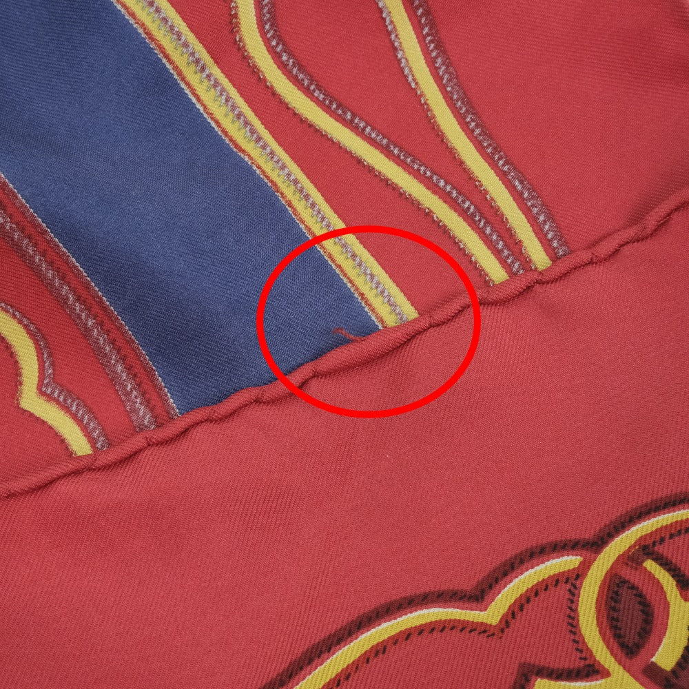 HERMES scarf silk Red and blue Carre90 Women  d