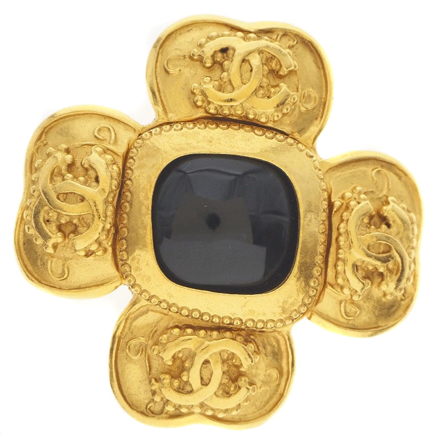 CHANEL Brooch Plated Gold gold   COCO Mark Women