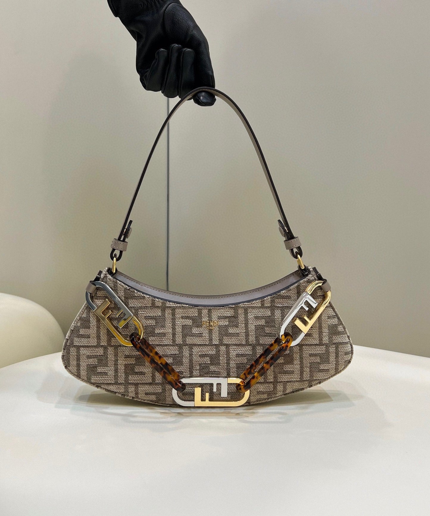Top QualityTop Quality O’Lock Swing Dove Gray Tapestry Fabric Bag For Woman 32cm/12in