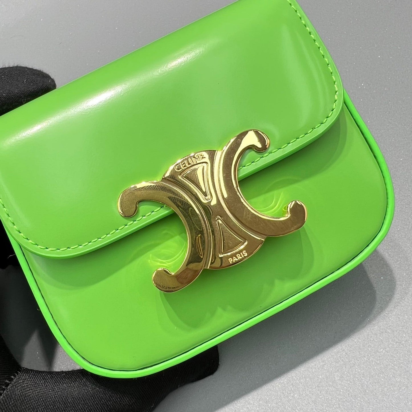 Top Quality Teen Triomphe Bag Green For Women 7in/19cmÂ 