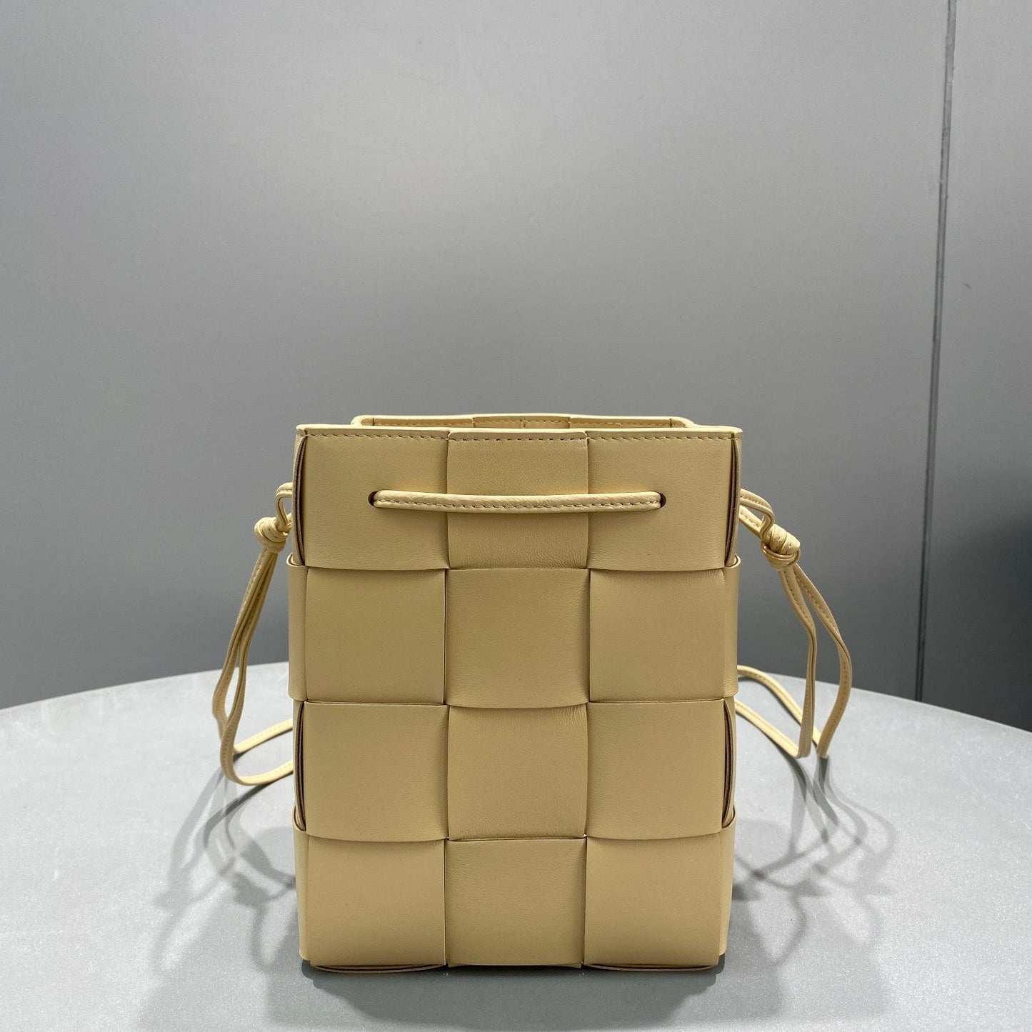 Top Quality Mini Cassette Bucket Bag Beige, For Women, Bags 5.5in/14cm 680217VCQC49776