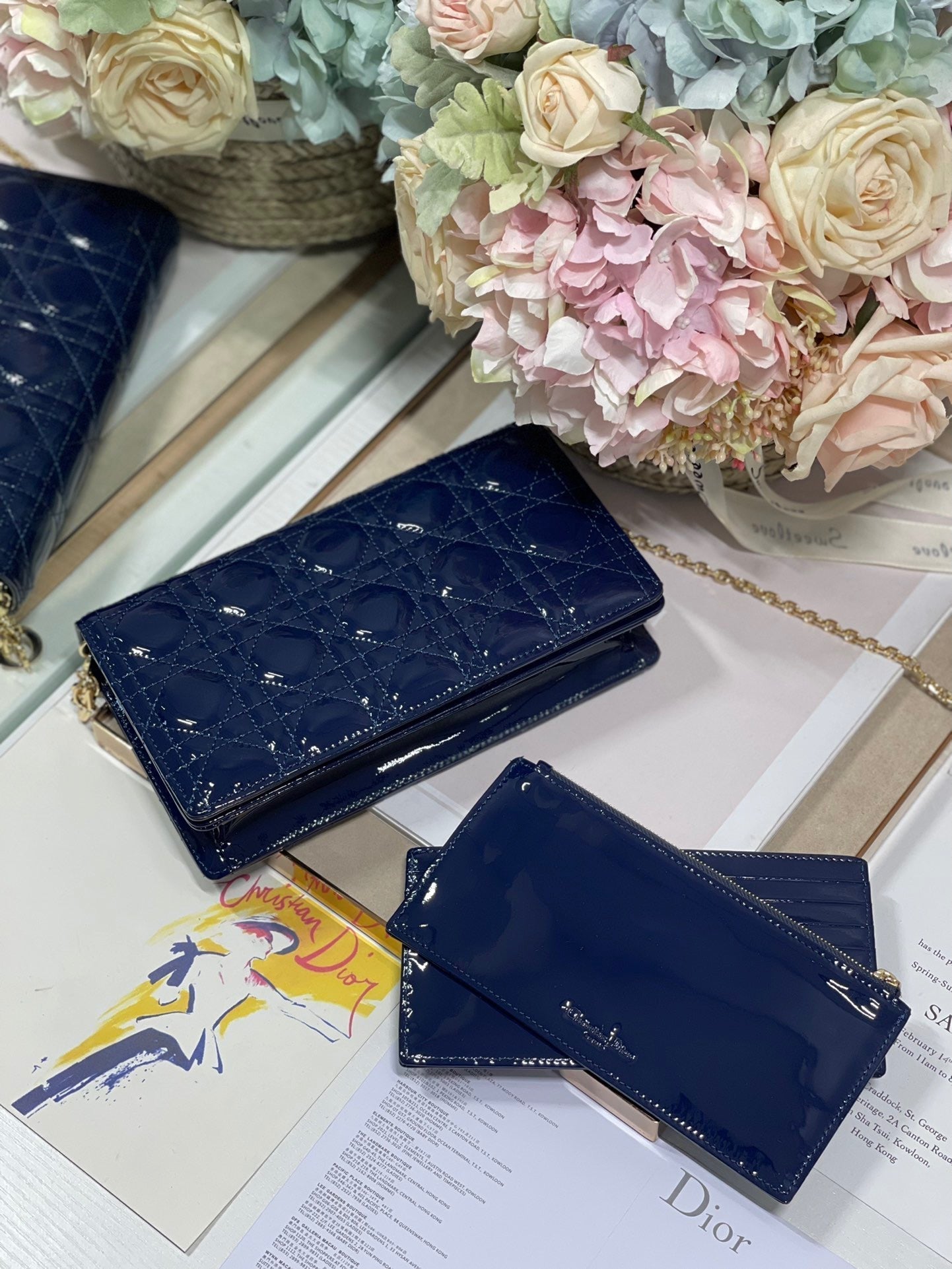 Top Quality Lady Pouch Navy, For Women, Womens Handbags 8.5in/21.5cm CD