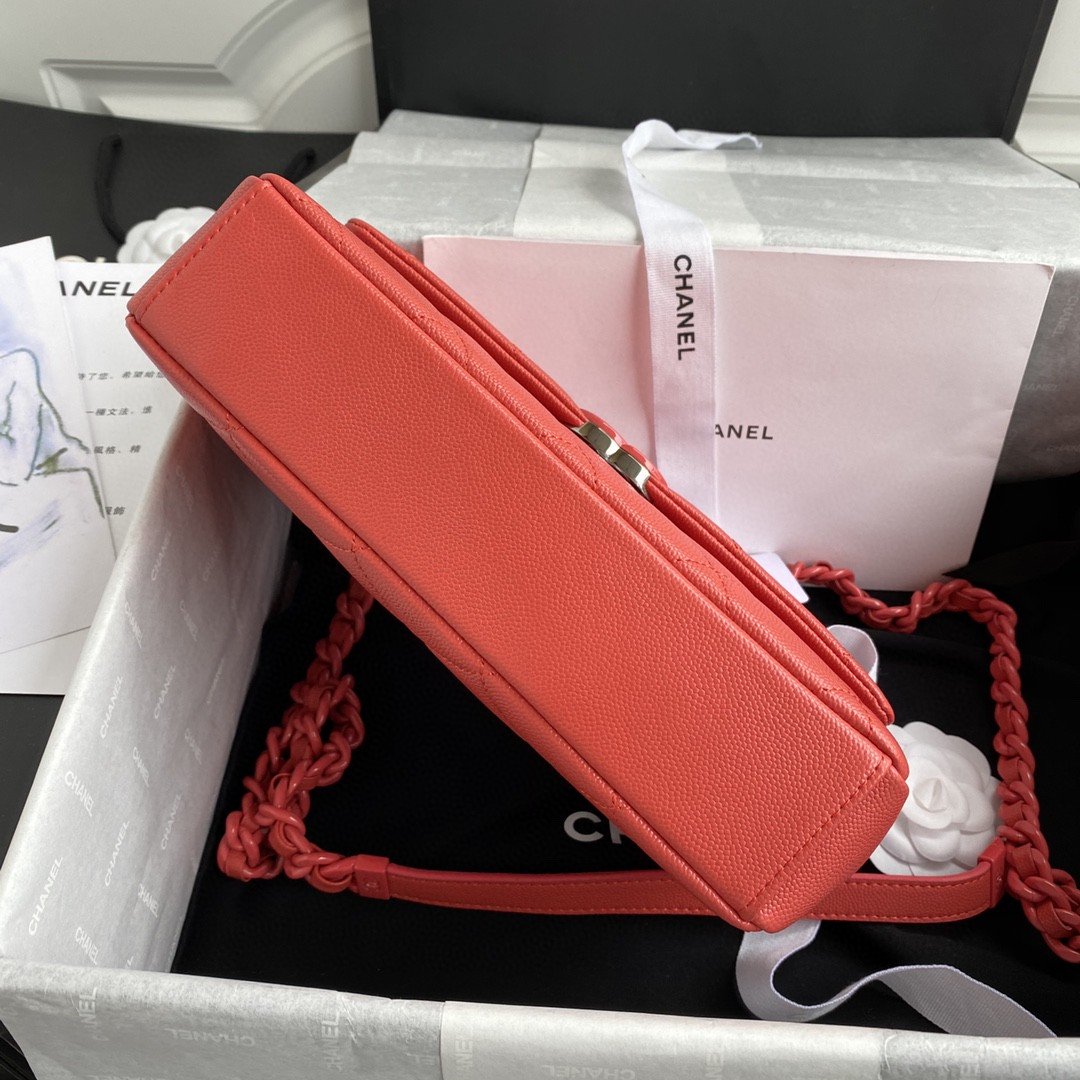 CHLTop Qualityap Bag Red Hardware Grained Red For Women Handbags, Shoulder Bags 9.4in/24cm AS2303