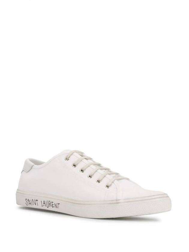 Luxury Saint Laurent Trending 2025 Malibu Logo Canvas Low Top Sneakers White