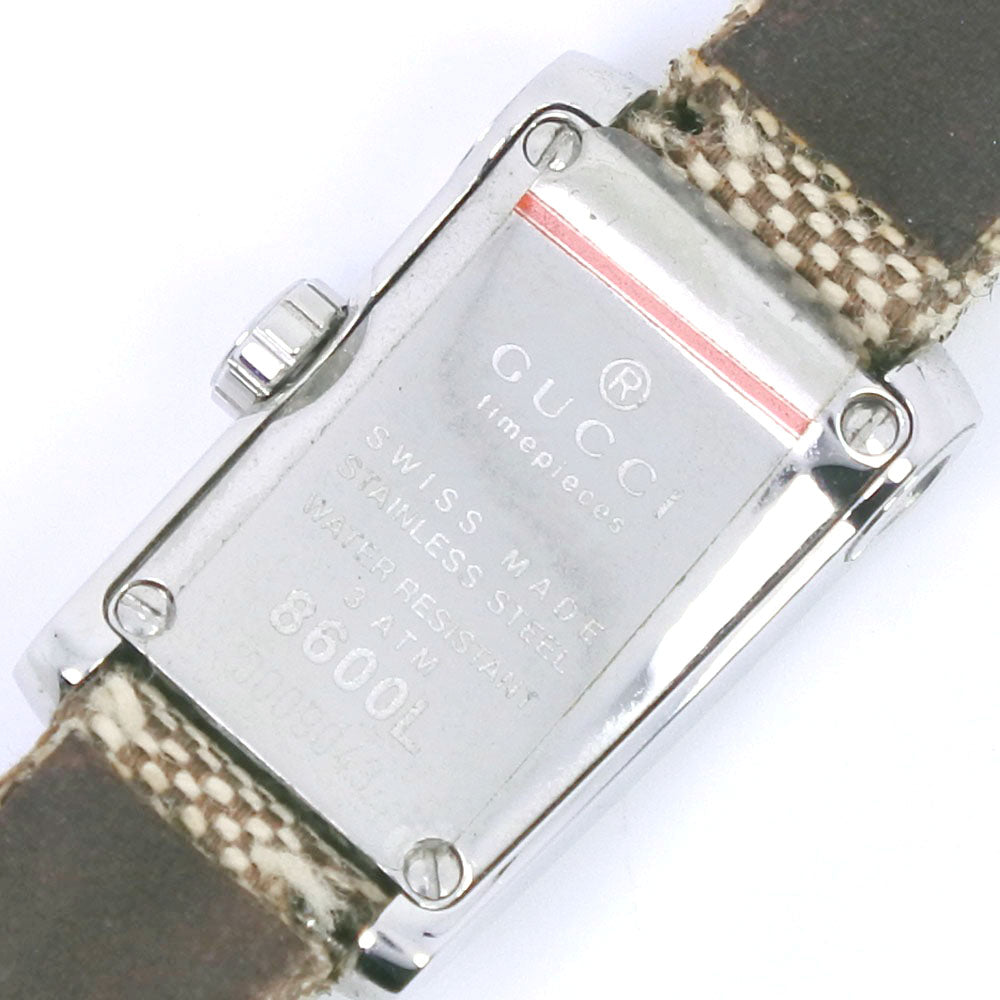 GUCCI Watches Quartz 8600L Stainless Steel, GG Canvas white White dial Women  d