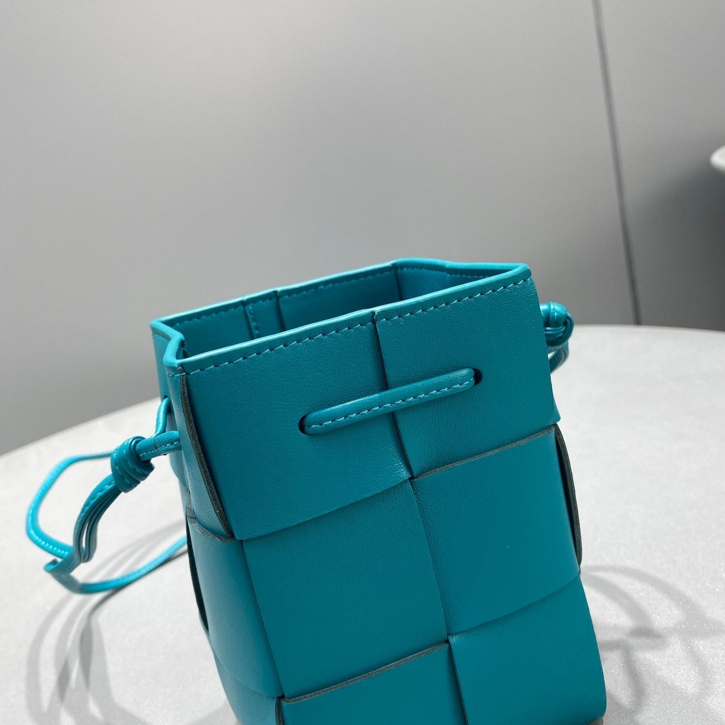 Top Quality Mini Cassette Bucket Bag Blue, For Women, Bags 5.5in/14cm