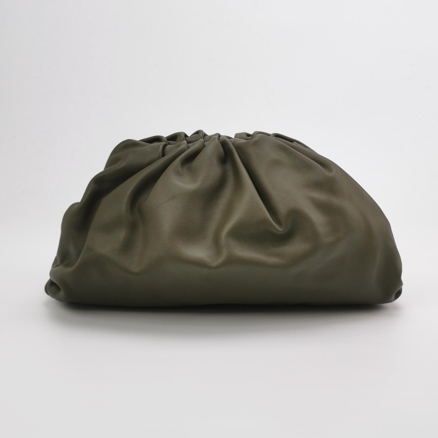 Bottega Veneta Pouch Calfskin Leather Dark Green Large