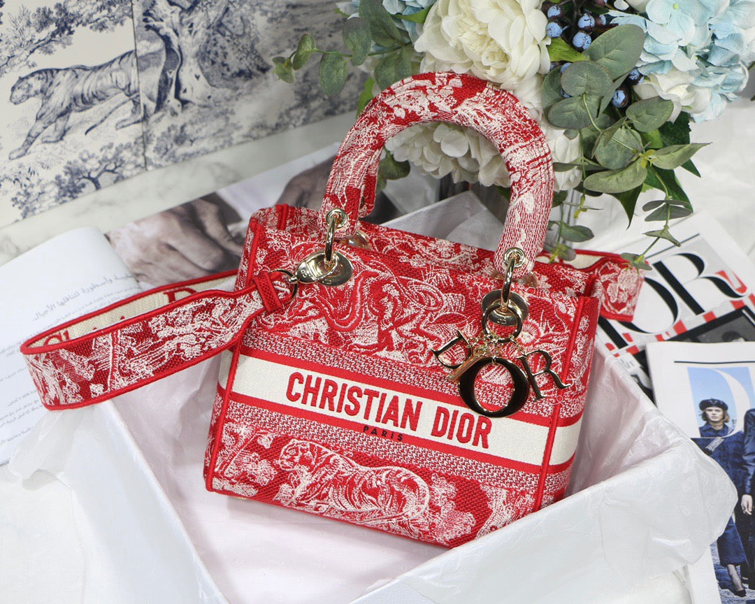 Top Quality MeTop Qualityum Lady D-Lite Bag Red, For Women, Womens Handbags 24cm/9.5in CD