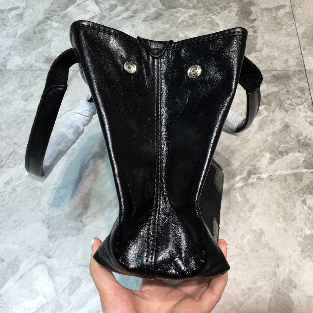Top Quality Navy Small Cabas Tote Bag In Black, For Women,  Bags 18.5in/47cm