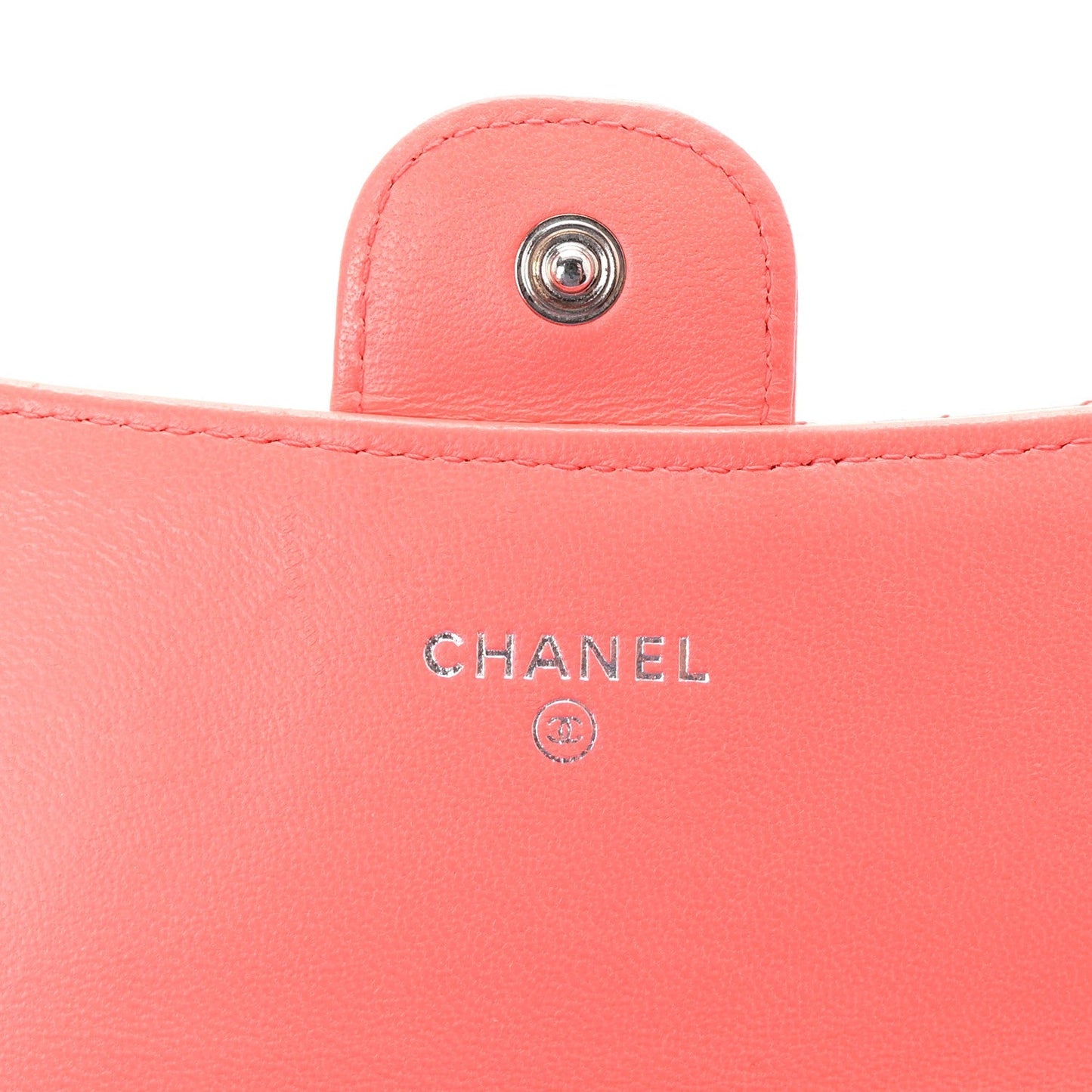 Chanel Lambskin Chevron Quilted Large Gusset Flap Wallet Red