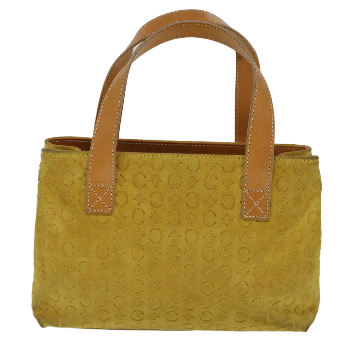 Luxury CELINE C Macadam Canvas Hand Bag Yellow  58815