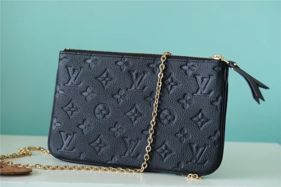 Top Quality Double Zip Pochette Monogram Empreinte Black For Women,  Shoulder and Crossbody Bags 7.9in/20cm Top Quality M68568