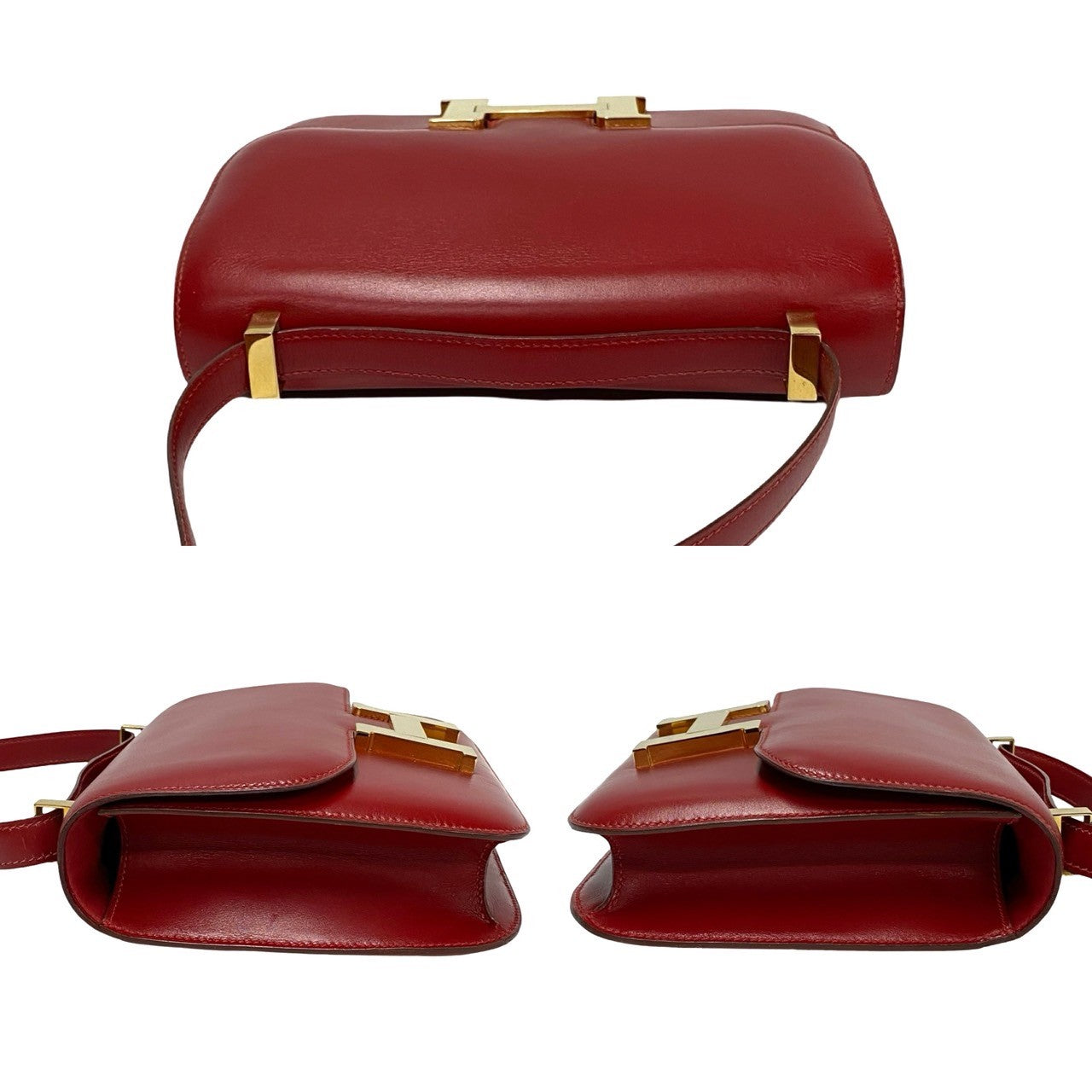 HERMES Shoulder Bag Box scarf Red Constance 23 Women  d