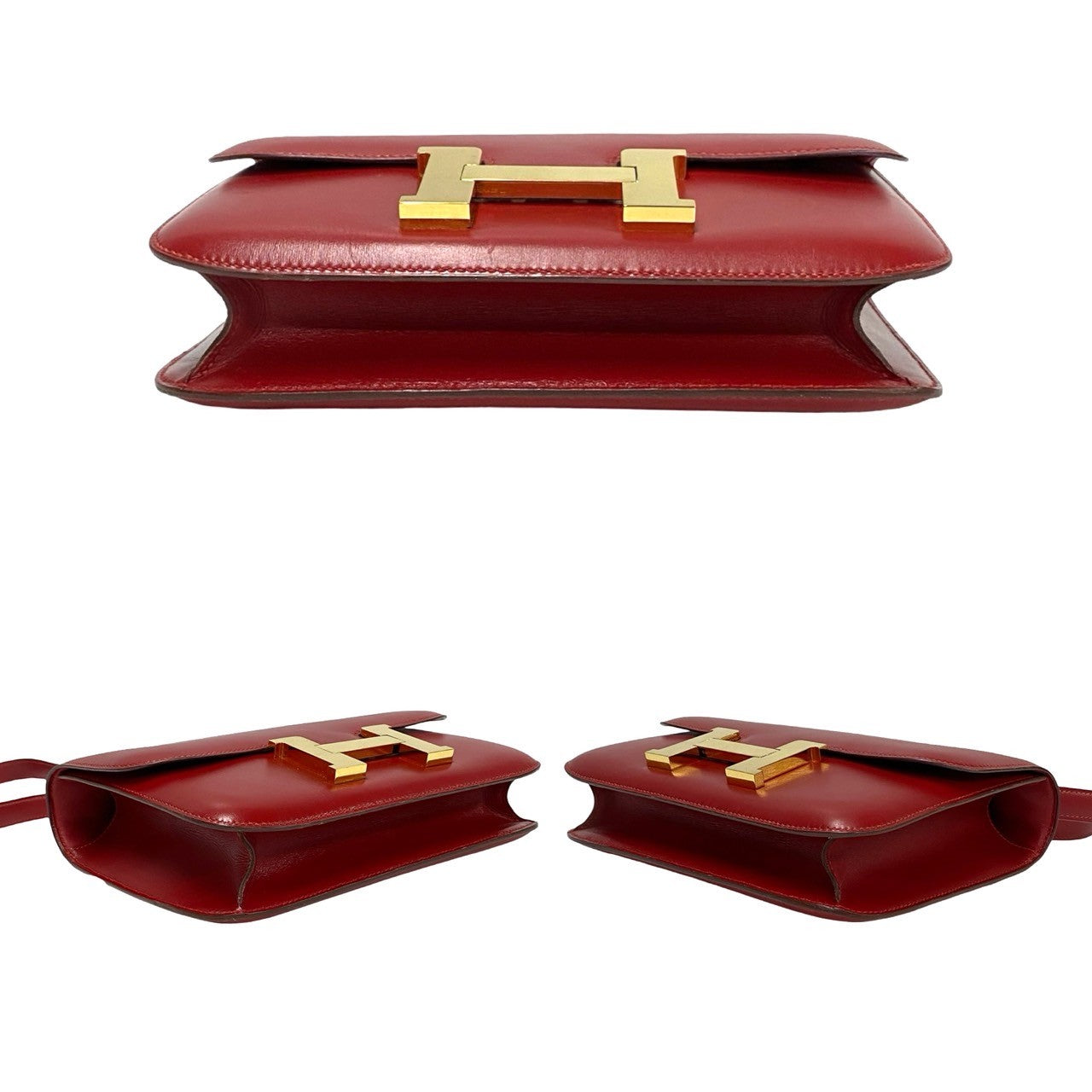 HERMES Shoulder Bag Box scarf Red Constance 23 Women  d