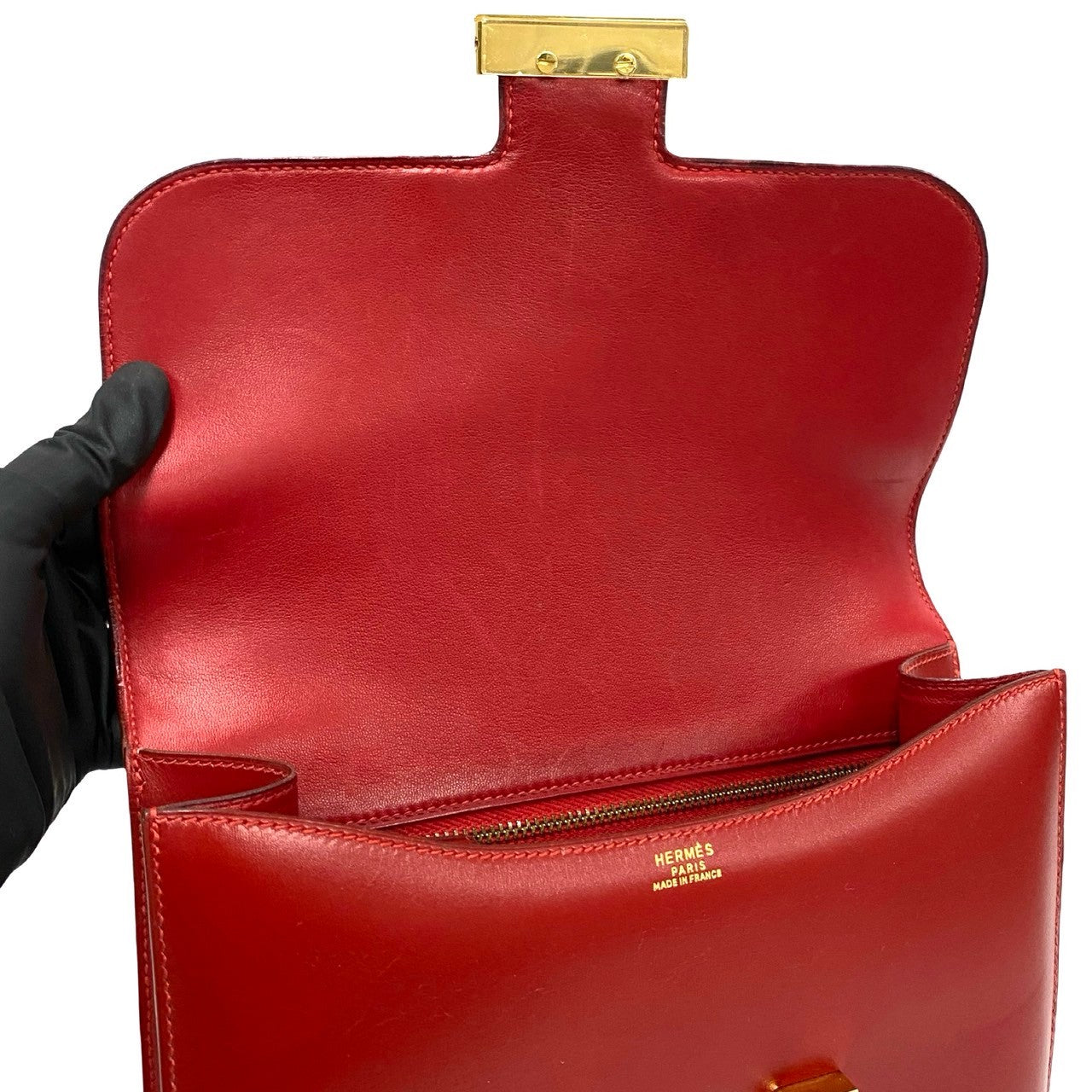 HERMES Shoulder Bag Box scarf Red Constance 23 Women  d