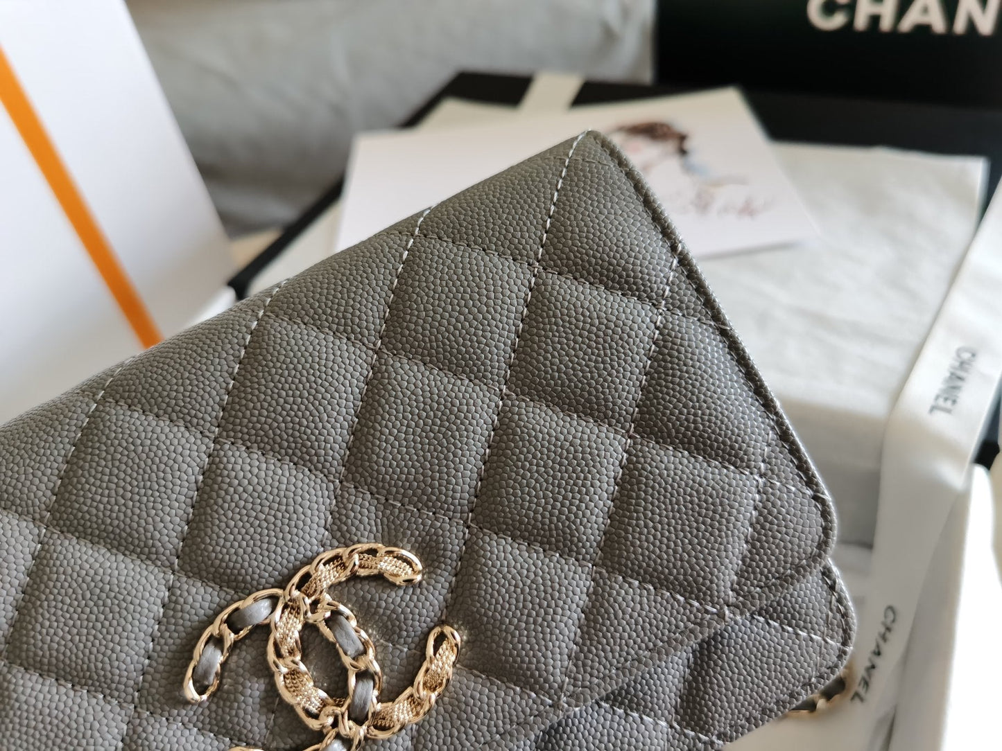 CHLMini Flap Bag Grey For Women 7in/18.5cm
