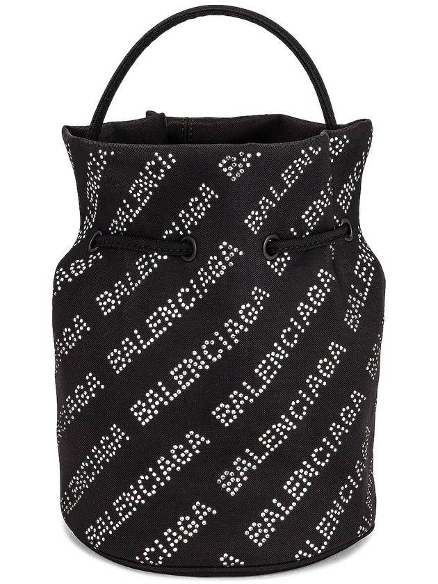 Luxury Balenciaga Trending 2025 Crystal Logo Allover Mini Cross Bag Black