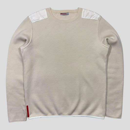 Prada Sport 00’s Nylon Panelled Technical Knitted Crewneck - IT52 (M/L)