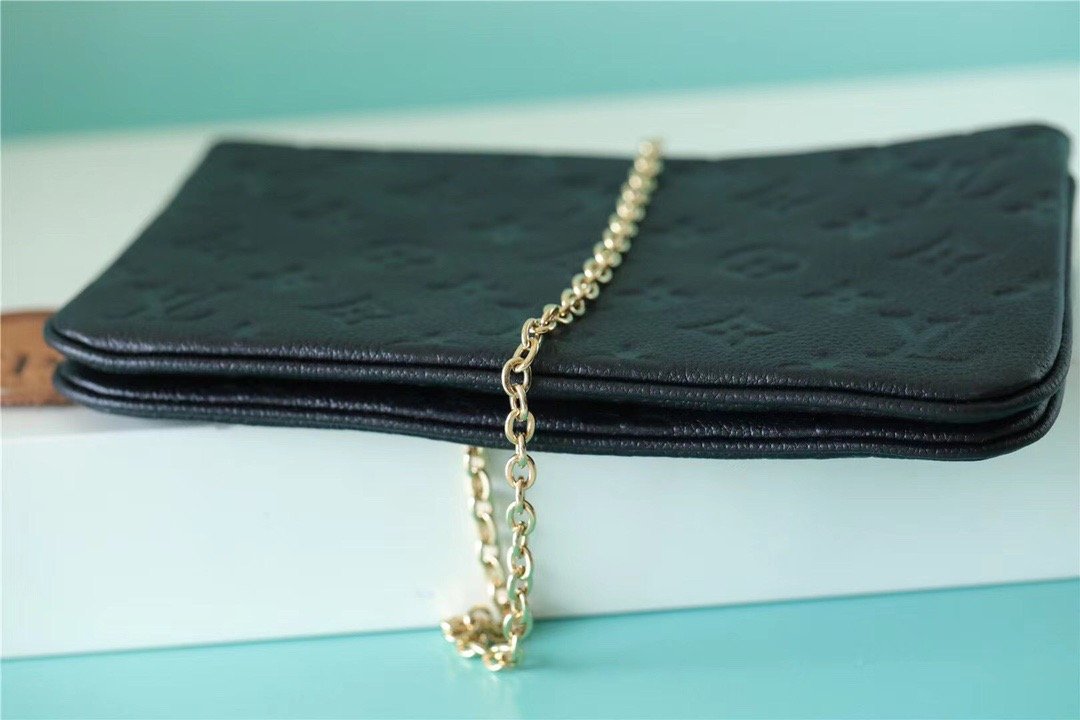 Top Quality Double Zip Pochette Monogram Empreinte Black For Women,  Shoulder and Crossbody Bags 7.9in/20cm Top Quality M68568