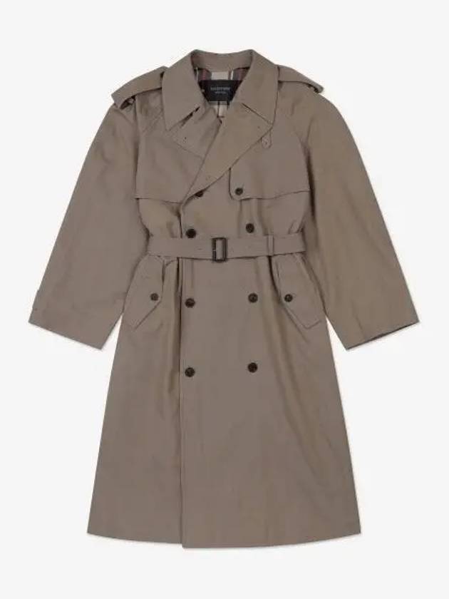 Luxury Balenciaga Trending 2025 WoMen's Oversized Shoulder Tab Trench Coat Beige