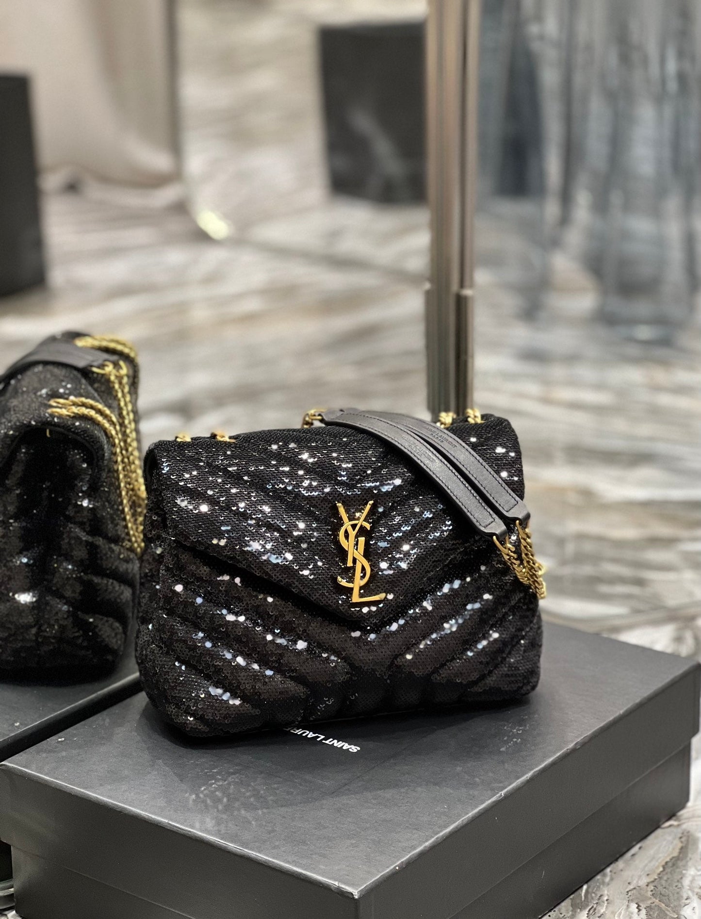 Top Quality Loulou Small Chain Bag Black For Women, Women’s Bags 9in/23cm YSL 494699FAAER1000