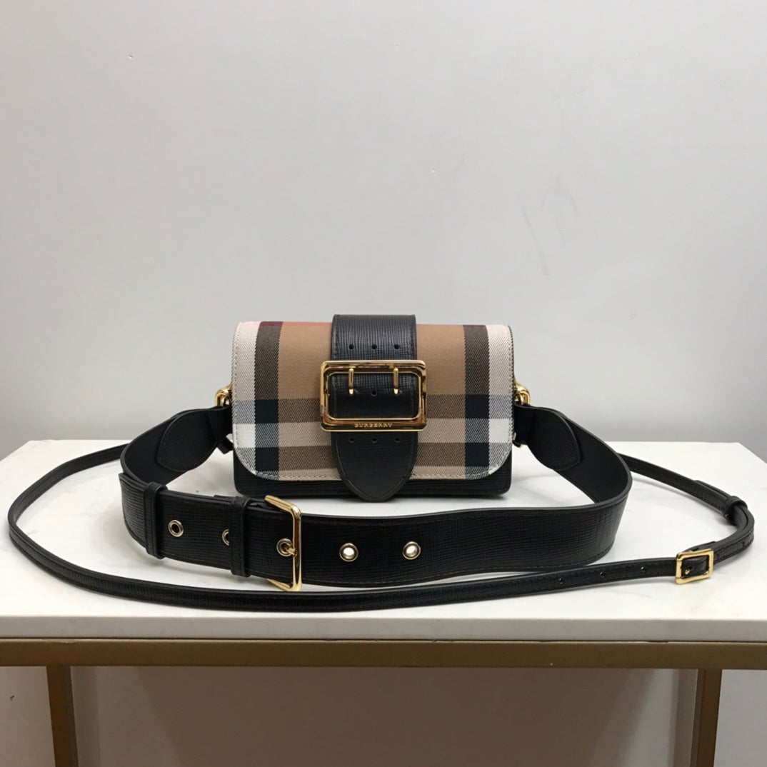 Top Quality Small Bridle Ho Check And Buckle Crossbody Black For Women, Bags 7.8in/20cm