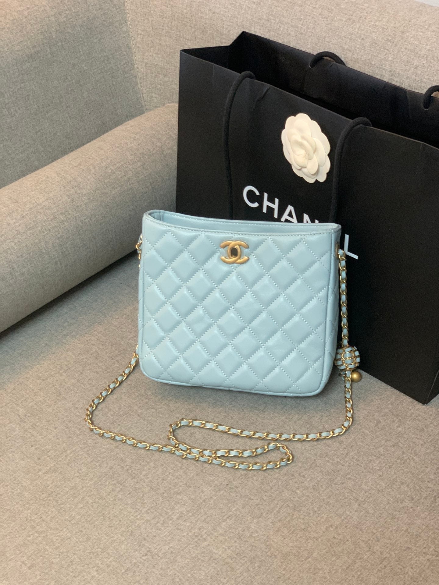 CHLHobo Handbag Light Blue Bag For Women 16cm/6in