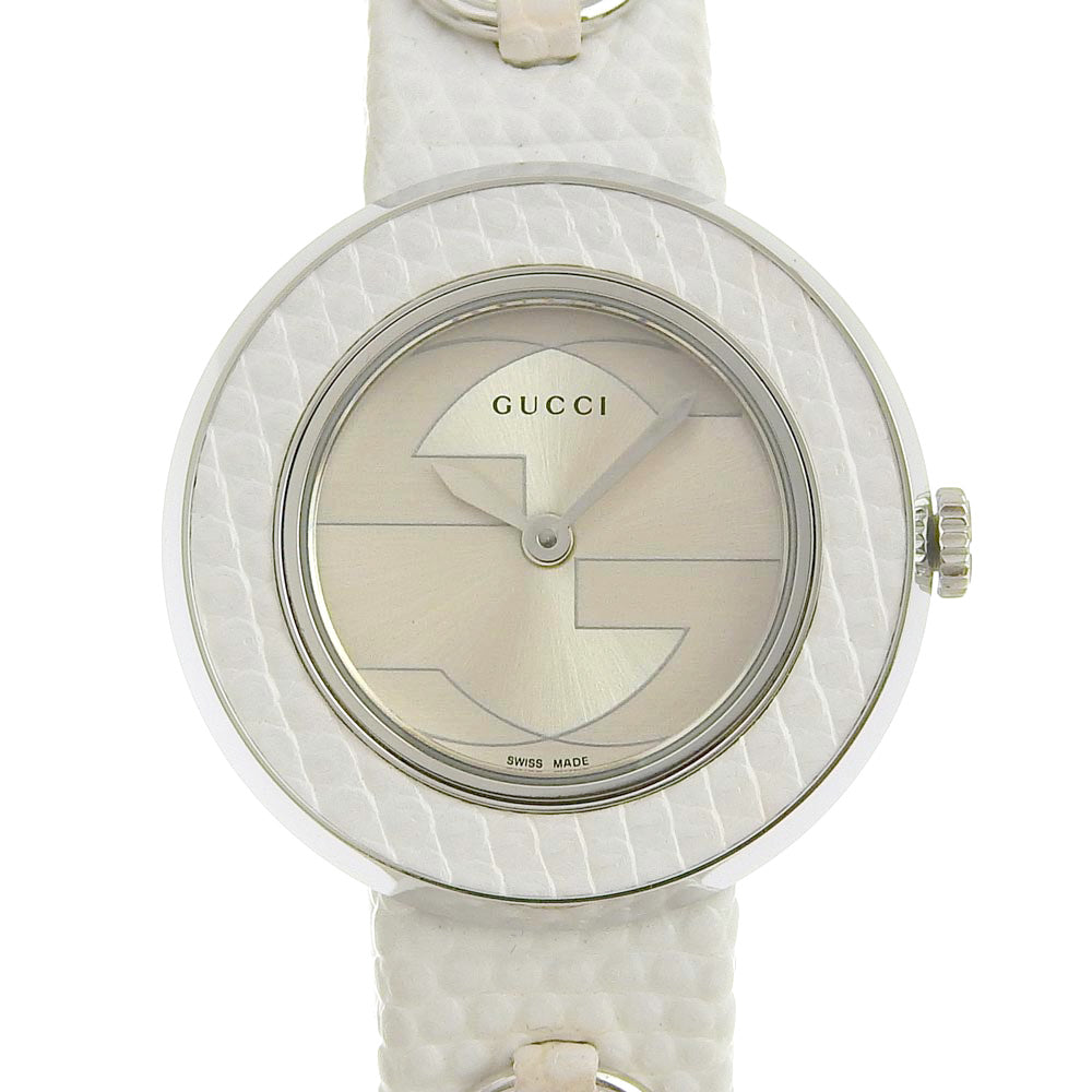 GUCCI Watches Quartz 129.5 Stainless Steel Silver U play Silver dial Women