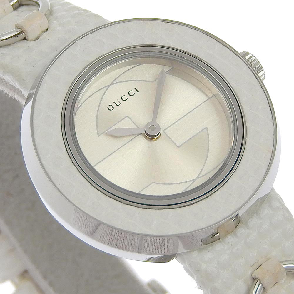 GUCCI Watches Quartz 129.5 Stainless Steel Silver U play Silver dial Women