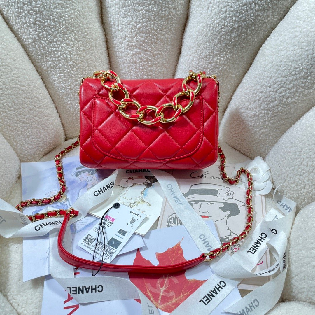 CHL Top Qualityap Bag Gold Hardware Red For Women Handbags, Shoulder Bags 7.9in/20cm AS3366