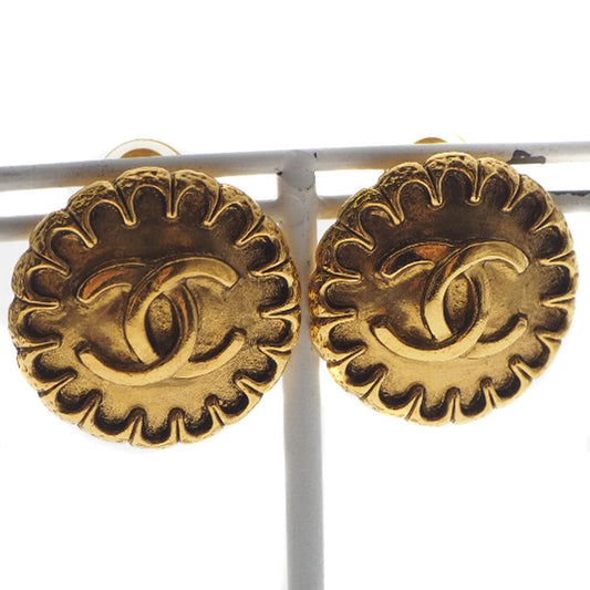 CHANEL Earring Plated Gold gold   COCO Mark Women
