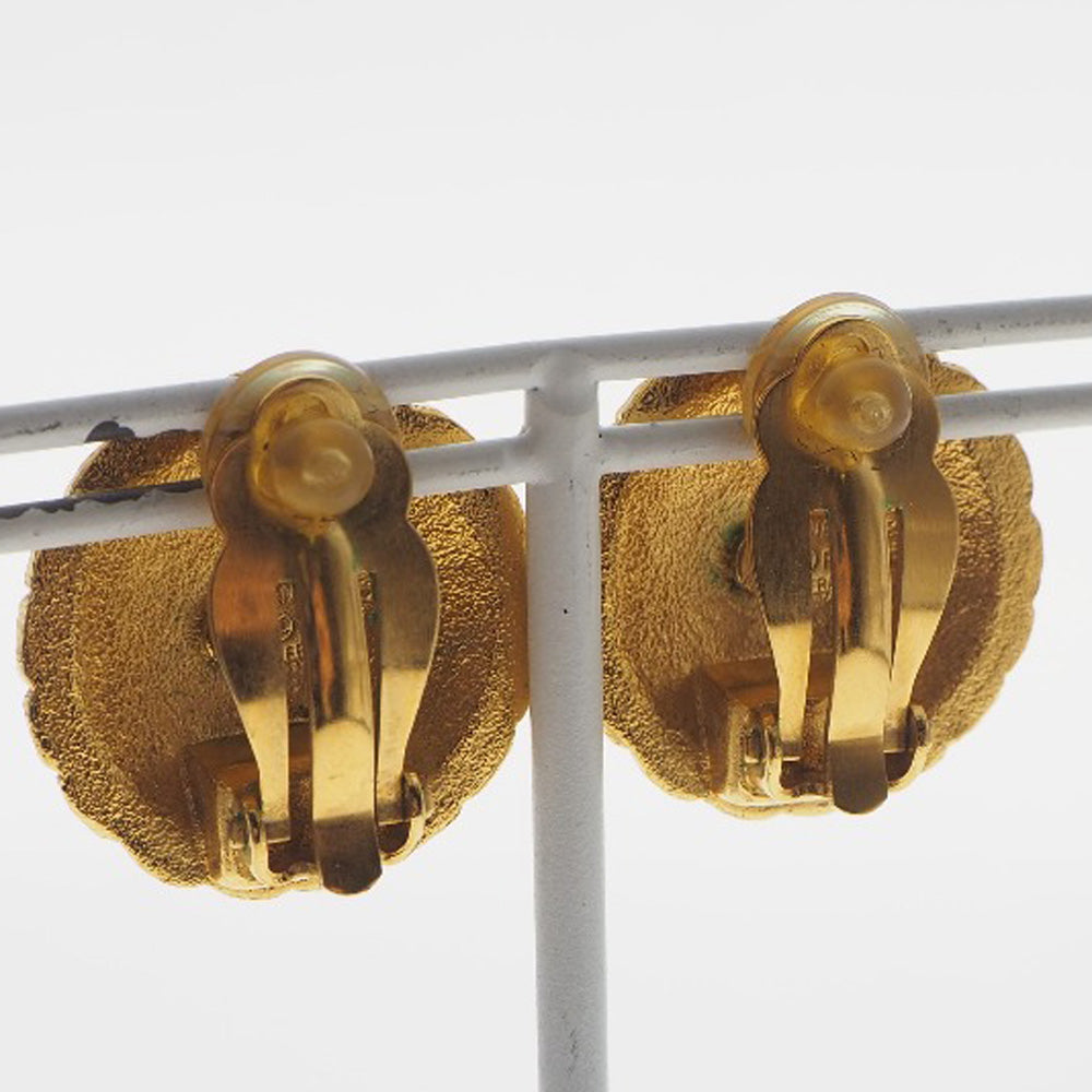 CHANEL Earring Plated Gold gold   COCO Mark Women
