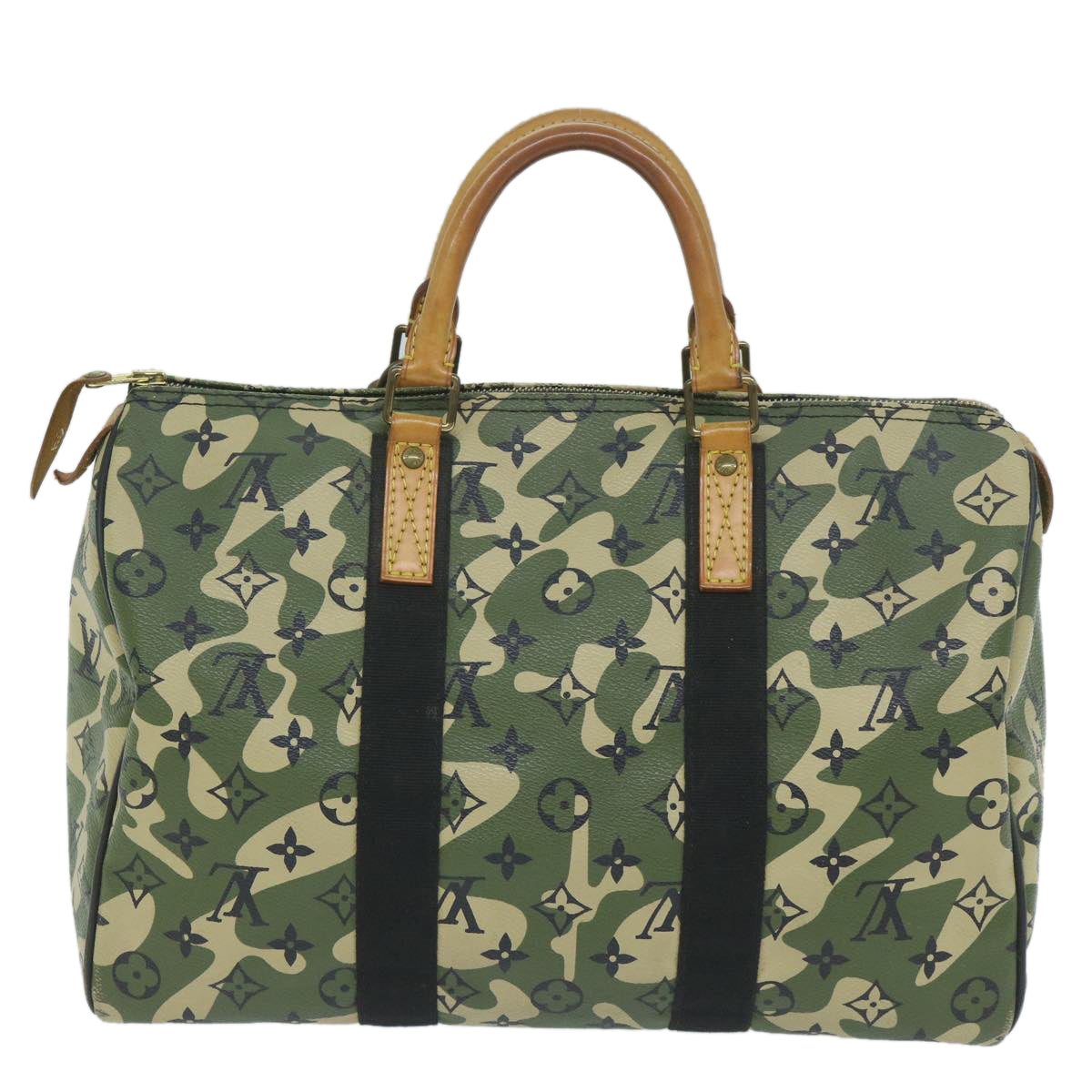 LOUIS VUITTON Camouflage Takashi Murakami Speedy 35 Hand Bag M95773 Auth 59356A