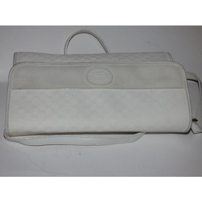 Gucci   White Small G Logo Coated Canvas Leather Cross Body