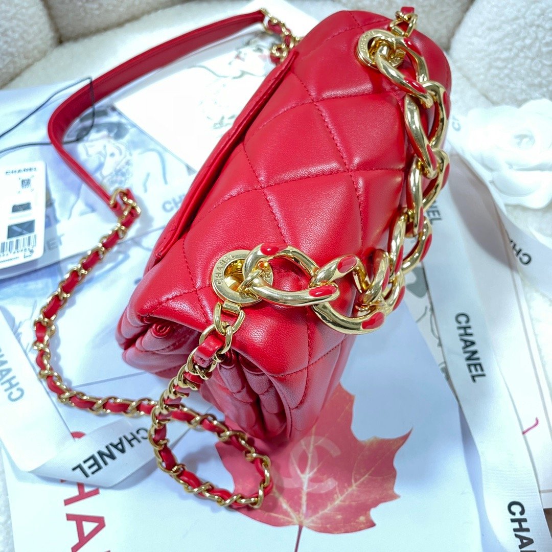 CHLMini Top Qualityap Bag Gold Hardware Red For Women Handbags, Shoulder Bags 6.7in/17cm AS3365