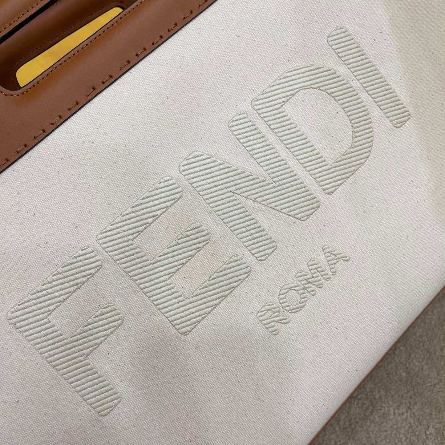 Top QualityTop Quality Canvas Tote Bag Beige/Brown For Women, Women’s Handbags 18.1in/46cm FF 7VA480