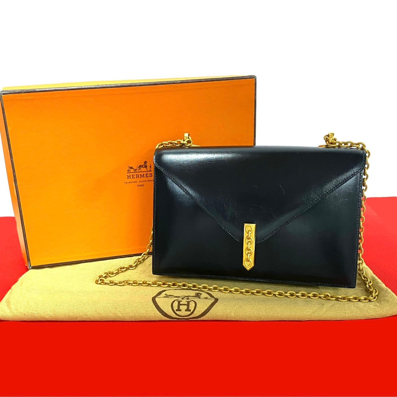 HERMES Shoulder Bag Box scarf black Alcazar Women  d