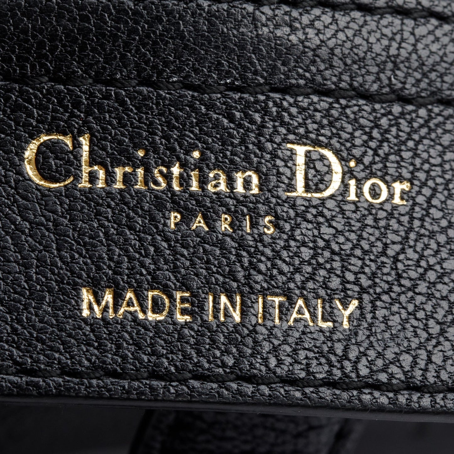 Christian Dior Black Grained Calfskin Leather Saddle Bag