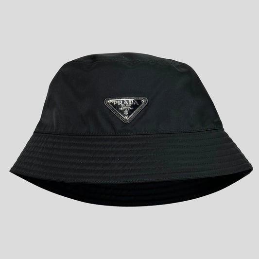 Prada Milano 2020 Re-Nylon Double Logo Bucket Hat - S/M