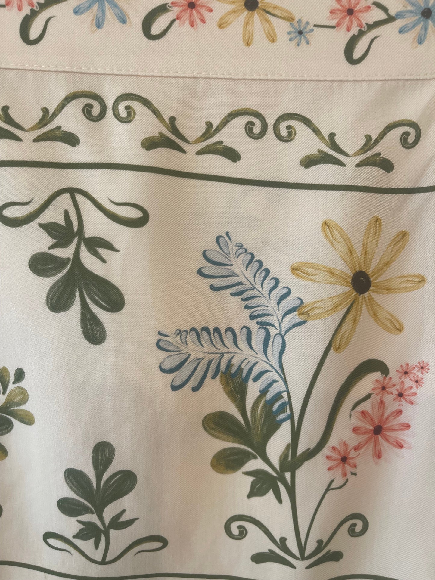 Agua Bendita Cream Wrap Mini Skirt with Flower Print Details Size XS/S (UK 6/8) RRP £210