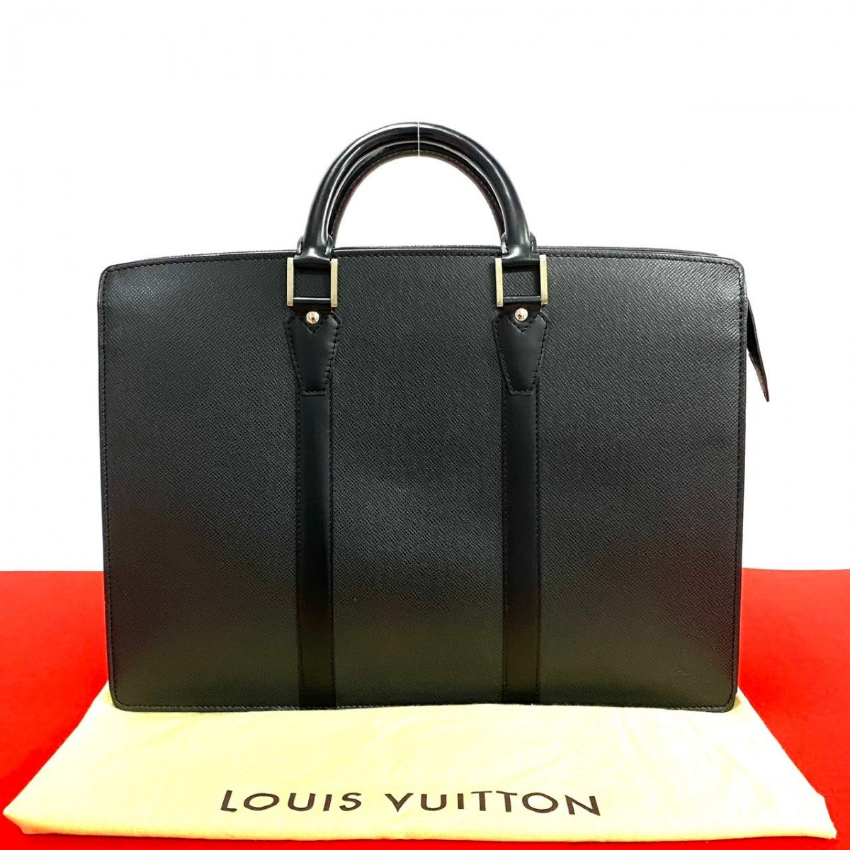 LOUIS VUITTON Business bag Taiga black Taiga Porto Documan Rozan mens  d
