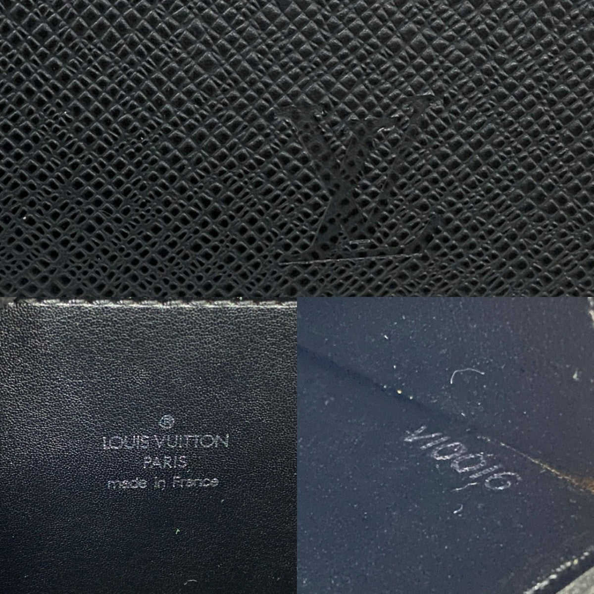 LOUIS VUITTON Business bag Taiga black Taiga Porto Documan Rozan mens  d