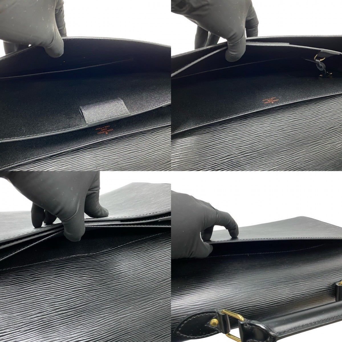 LOUIS VUITTON Business bag leather black Epi Serviette Ambassador mens  d