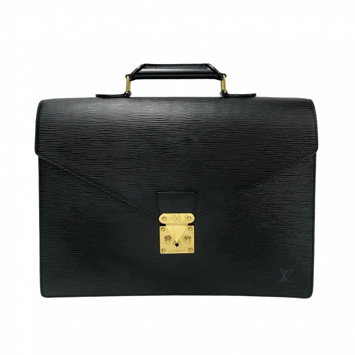 LOUIS VUITTON Business bag leather black Epi Serviette Ambassador mens  d