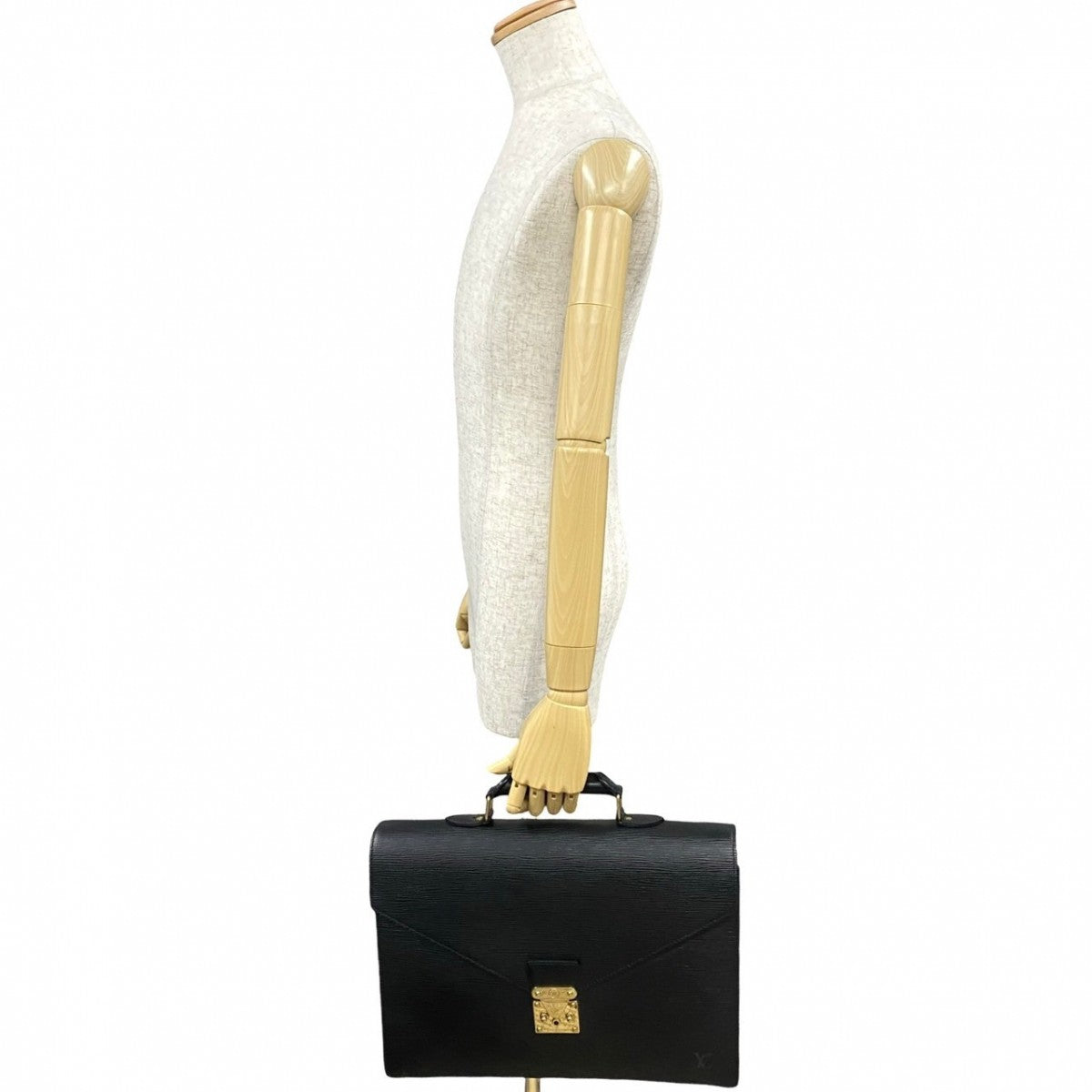LOUIS VUITTON Business bag leather black Epi Serviette Ambassador mens  d
