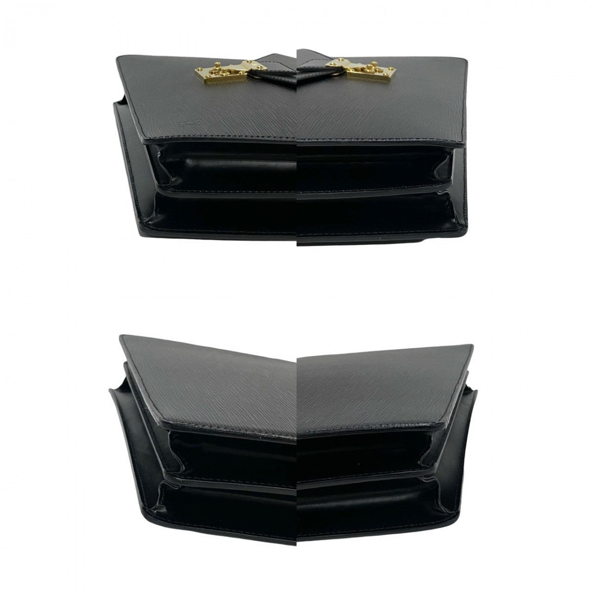 LOUIS VUITTON Business bag leather black Epi Serviette Ambassador mens  d