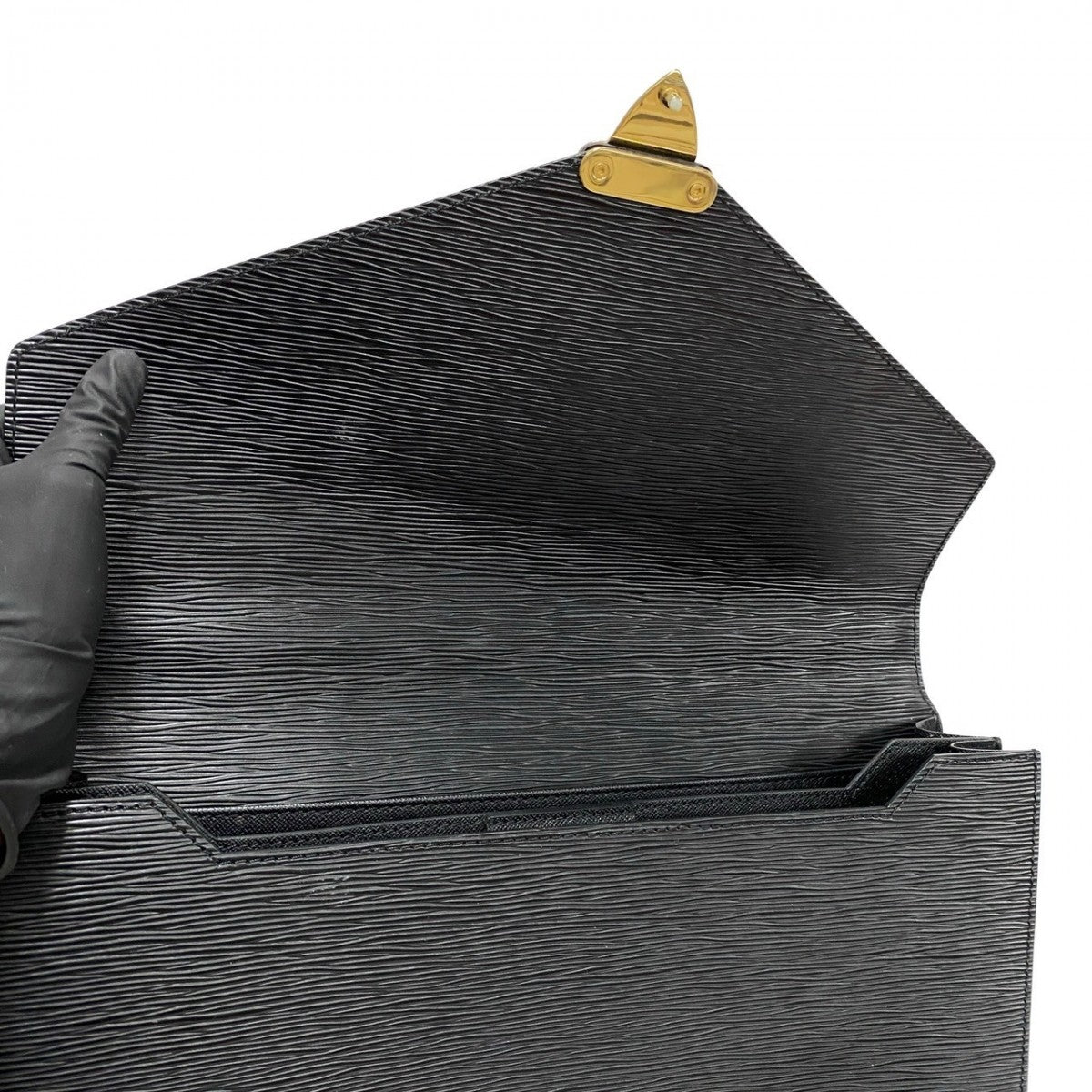 LOUIS VUITTON Business bag leather black Epi Serviette Ambassador mens  d