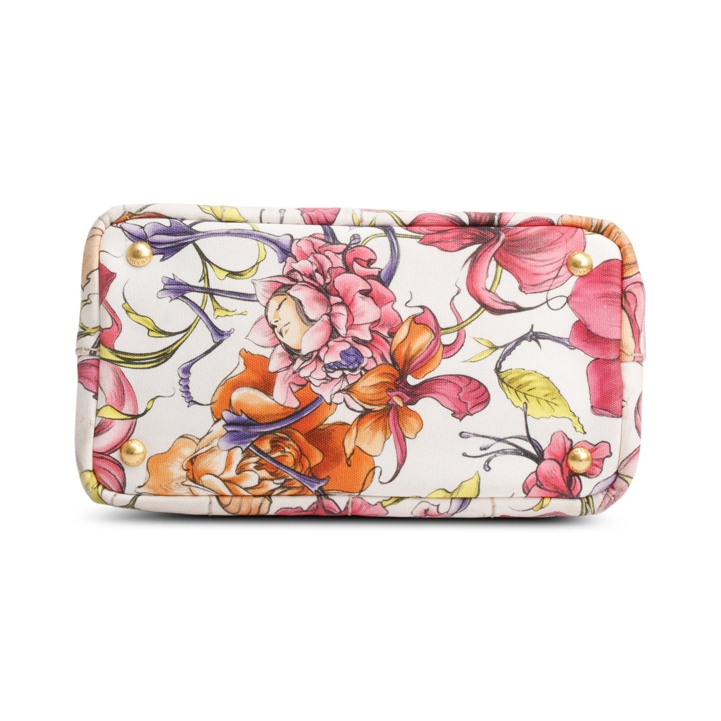 Prada Multicolor Floral Print Canvas Small Canapa Logo Tote
