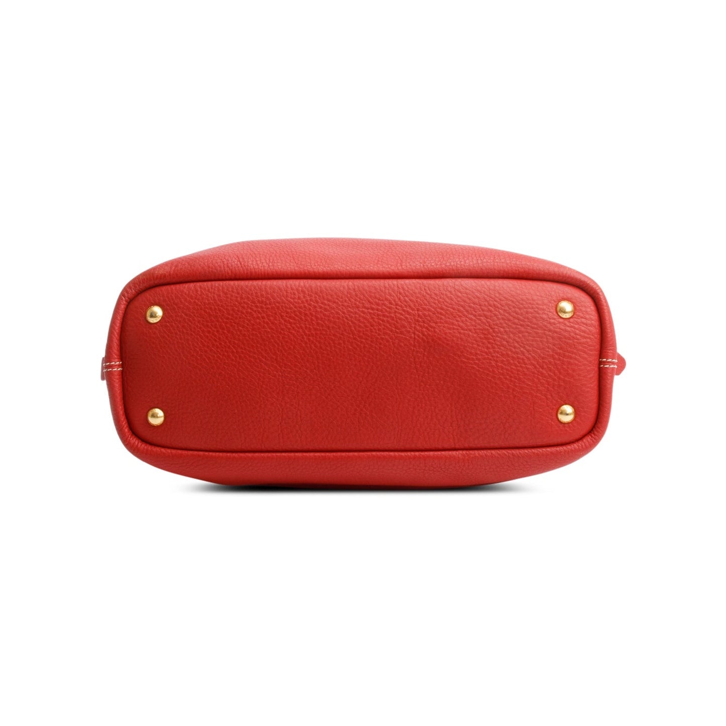 Prada Red Vitello Daino Leather Side Zip Tote