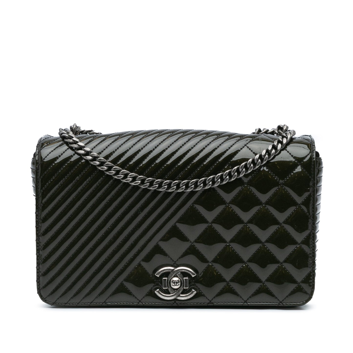 Black Chanel Medium Patent Coco Boy Flap Shoulder Bag